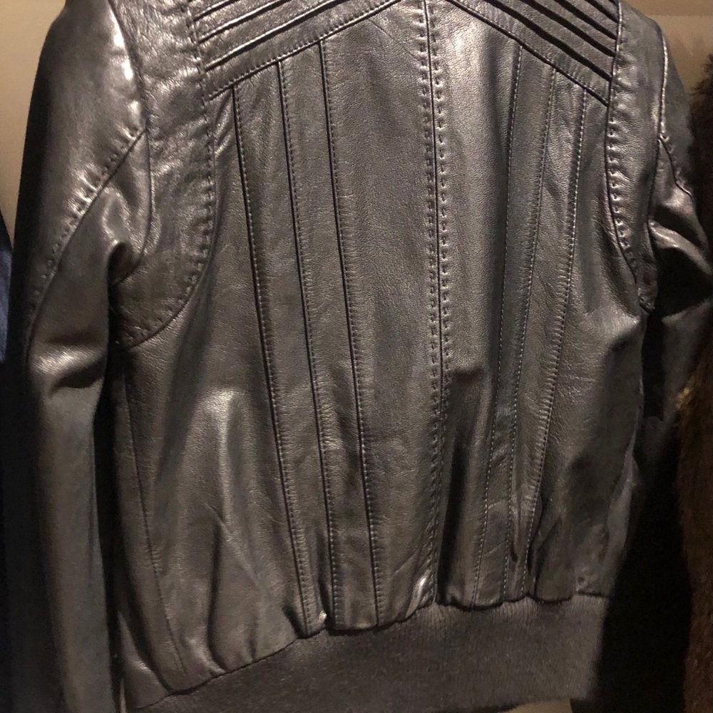Black leather jacket